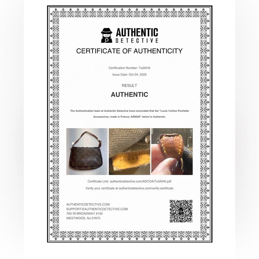 SOLD Vintage Louis Vuitton Monogram Pochette Accessoires with COA - Picture 3 of 15